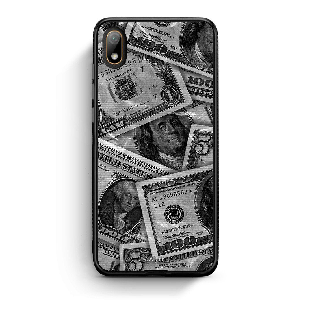 Huawei Y5 2019 Money Dollars θήκη από τη Smartfits με σχέδιο στο πίσω μέρος και μαύρο περίβλημα | Smartphone case with colorful back and black bezels by Smartfits