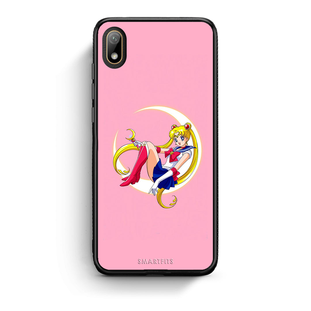 Huawei Y5 2019 Moon Girl θήκη από τη Smartfits με σχέδιο στο πίσω μέρος και μαύρο περίβλημα | Smartphone case with colorful back and black bezels by Smartfits