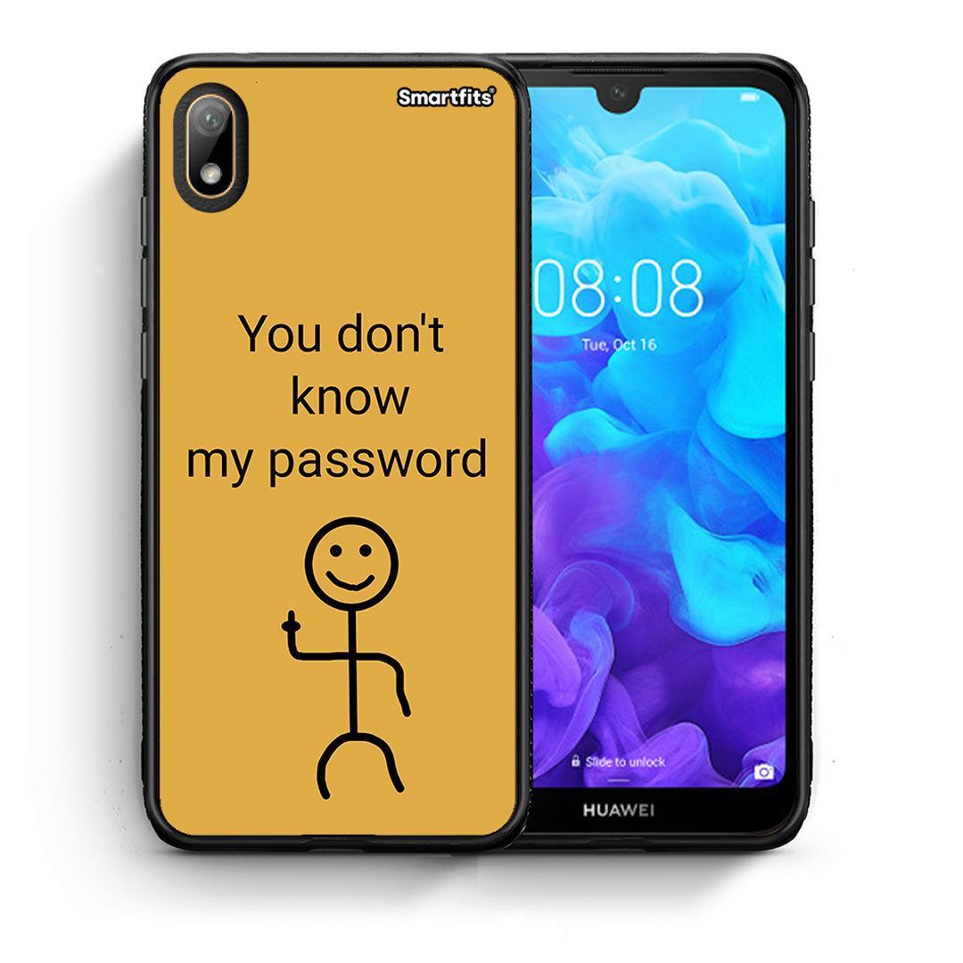 Θήκη Huawei Y5 2019 My Password από τη Smartfits με σχέδιο στο πίσω μέρος και μαύρο περίβλημα | Huawei Y5 2019 My Password case with colorful back and black bezels
