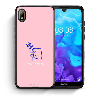 Θήκη Huawei Y5 2019 Nice Day από τη Smartfits με σχέδιο στο πίσω μέρος και μαύρο περίβλημα | Huawei Y5 2019 Nice Day case with colorful back and black bezels