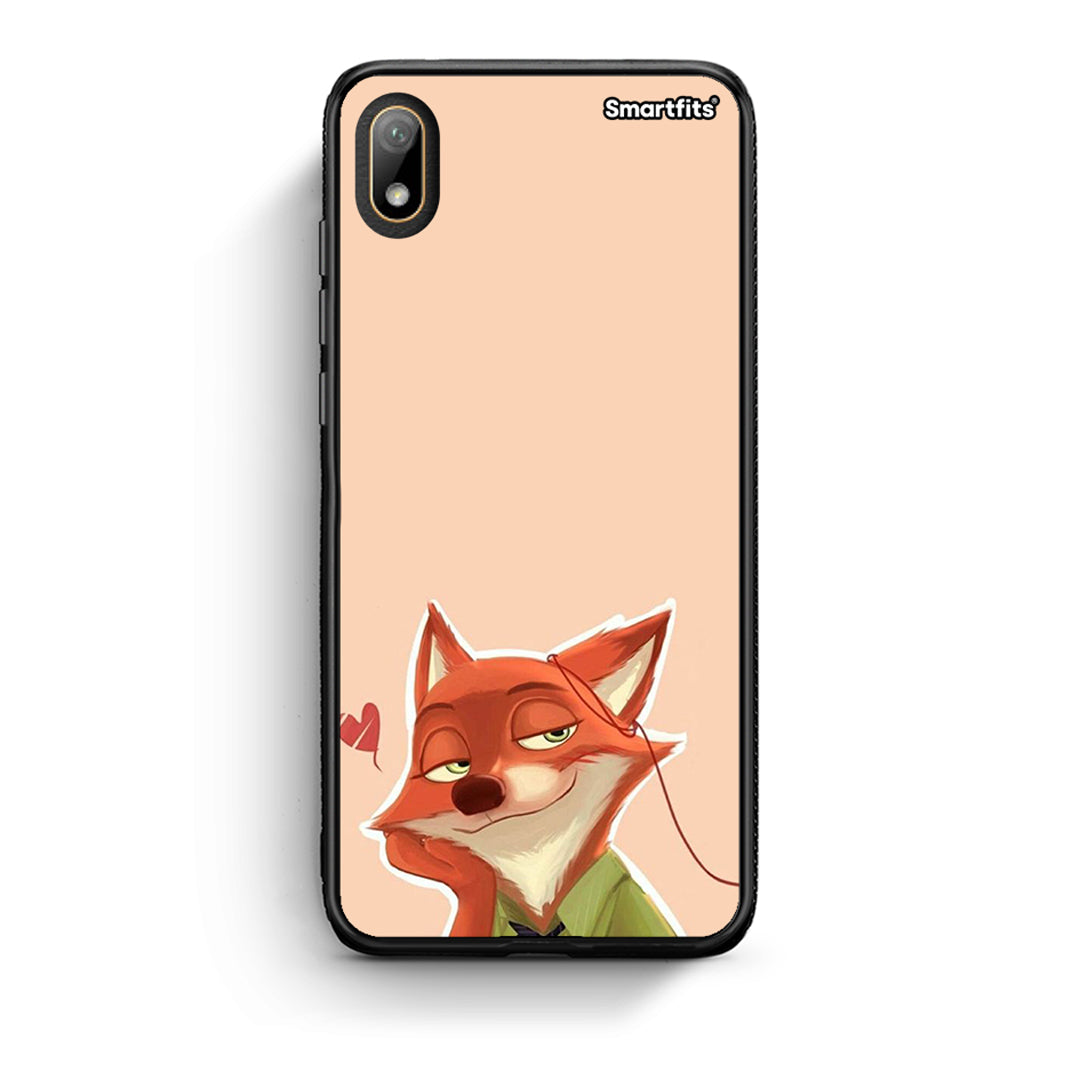 Huawei Y5 2019 Nick Wilde And Judy Hopps Love 1 θήκη από τη Smartfits με σχέδιο στο πίσω μέρος και μαύρο περίβλημα | Smartphone case with colorful back and black bezels by Smartfits