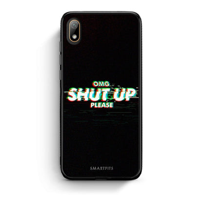 Huawei Y5 2019 OMG ShutUp θήκη από τη Smartfits με σχέδιο στο πίσω μέρος και μαύρο περίβλημα | Smartphone case with colorful back and black bezels by Smartfits