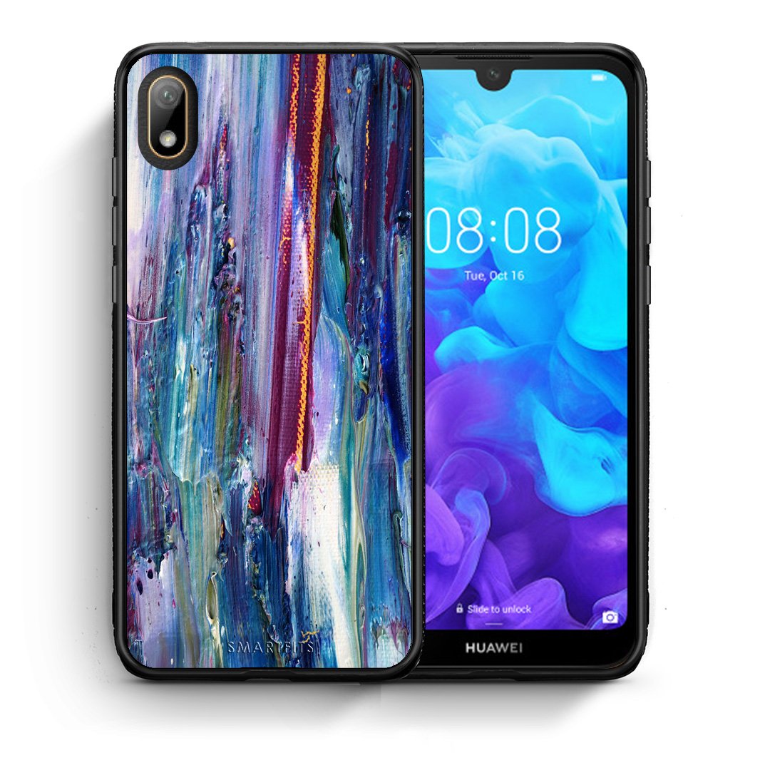 Θήκη Huawei Y5 2019 Winter Paint από τη Smartfits με σχέδιο στο πίσω μέρος και μαύρο περίβλημα | Huawei Y5 2019 Winter Paint case with colorful back and black bezels