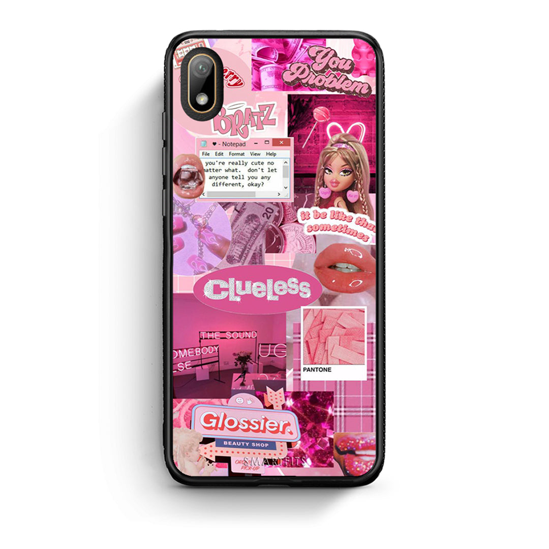 Huawei Y5 2019 Pink Love Θήκη Αγίου Βαλεντίνου από τη Smartfits με σχέδιο στο πίσω μέρος και μαύρο περίβλημα | Smartphone case with colorful back and black bezels by Smartfits