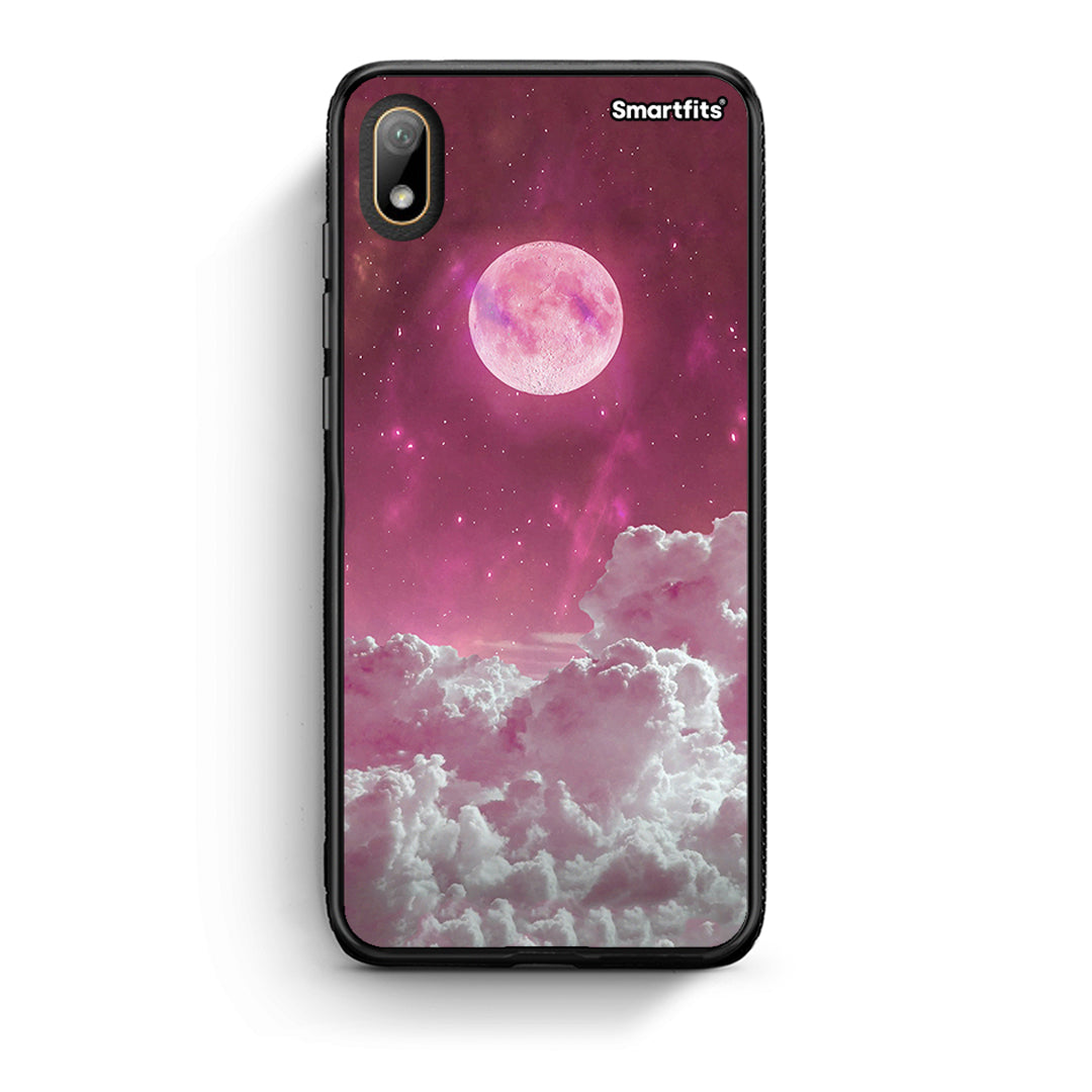 Huawei Y5 2019 Pink Moon Θήκη από τη Smartfits με σχέδιο στο πίσω μέρος και μαύρο περίβλημα | Smartphone case with colorful back and black bezels by Smartfits