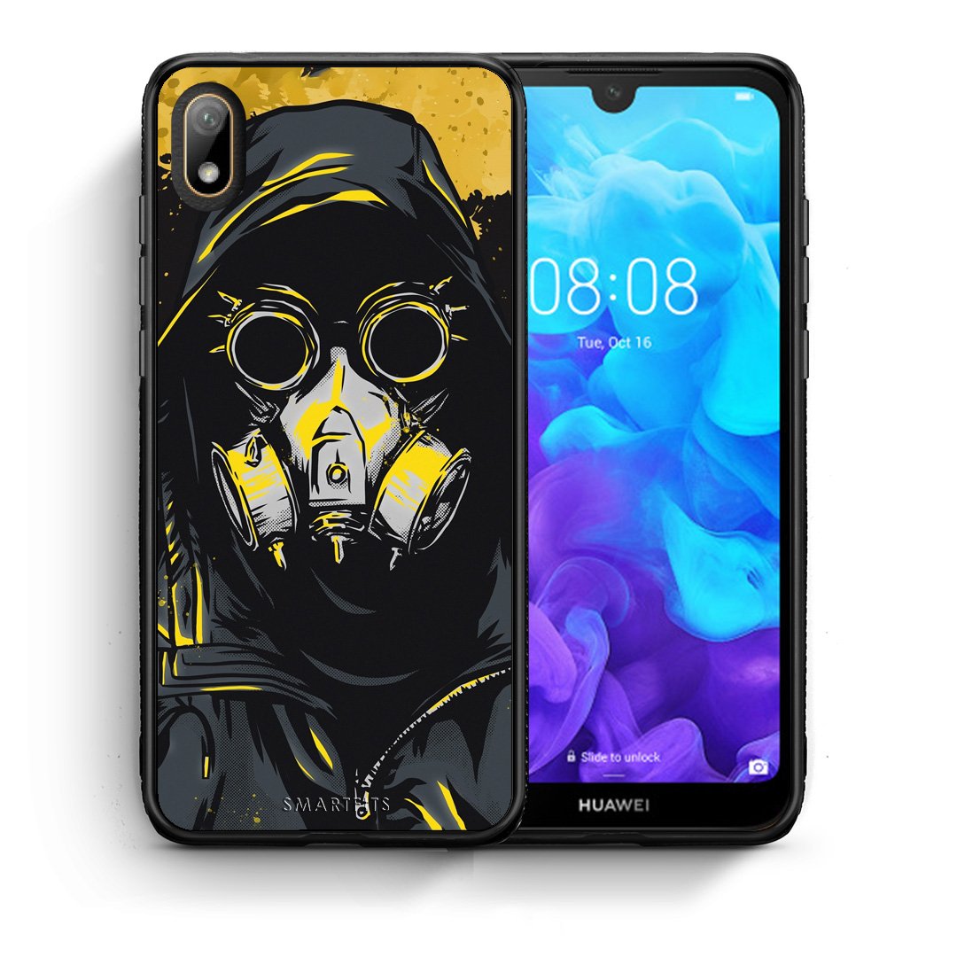 Θήκη Huawei Y5 2019 Mask PopArt από τη Smartfits με σχέδιο στο πίσω μέρος και μαύρο περίβλημα | Huawei Y5 2019 Mask PopArt case with colorful back and black bezels