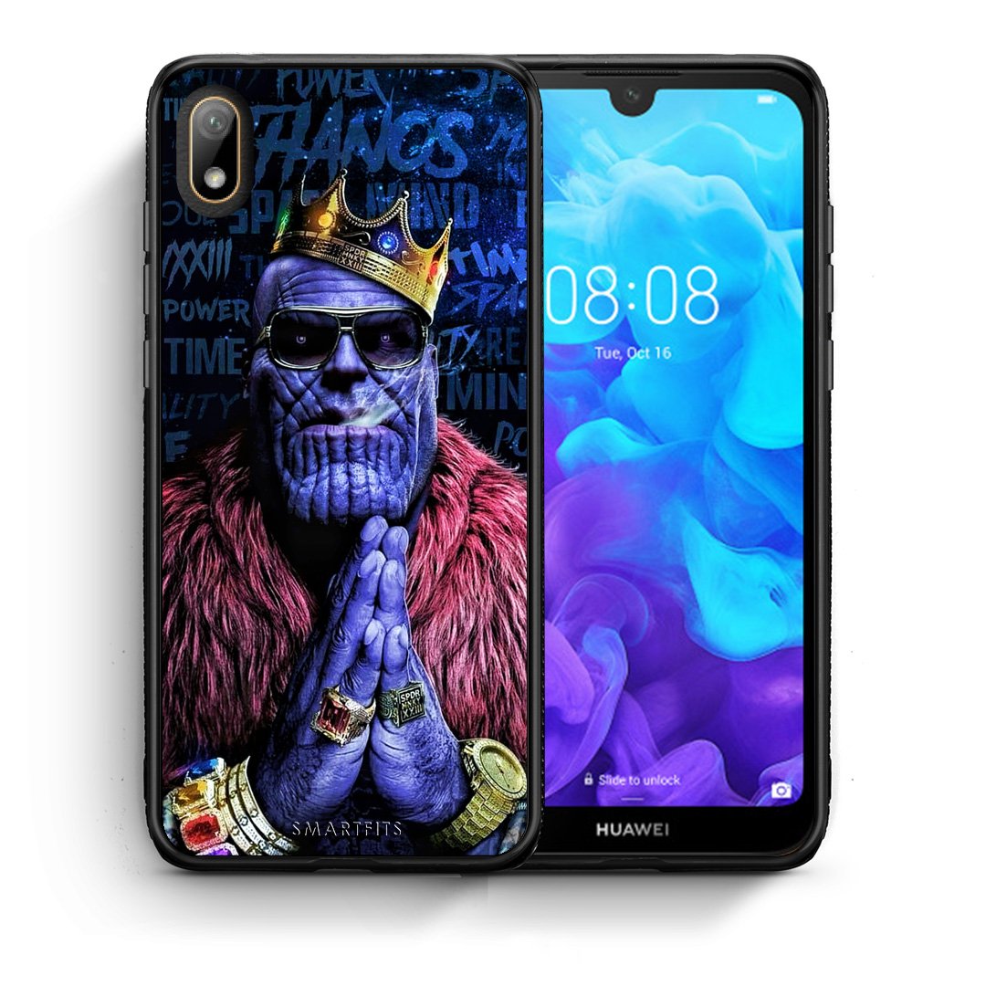 Θήκη Huawei Y5 2019 Thanos PopArt από τη Smartfits με σχέδιο στο πίσω μέρος και μαύρο περίβλημα | Huawei Y5 2019 Thanos PopArt case with colorful back and black bezels