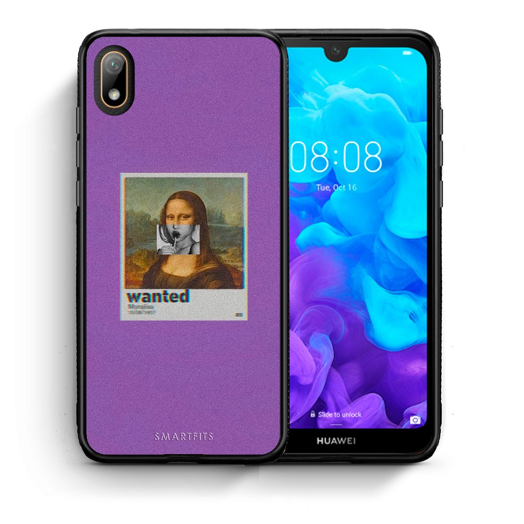 Θήκη Huawei Y5 2019 Monalisa Popart από τη Smartfits με σχέδιο στο πίσω μέρος και μαύρο περίβλημα | Huawei Y5 2019 Monalisa Popart case with colorful back and black bezels