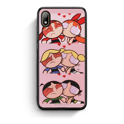 Huawei Y5 2019 Puff Love Θήκη Αγίου Βαλεντίνου από τη Smartfits με σχέδιο στο πίσω μέρος και μαύρο περίβλημα | Smartphone case with colorful back and black bezels by Smartfits