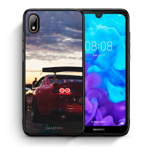 Θήκη Huawei Y5 2019 Racing Supra από τη Smartfits με σχέδιο στο πίσω μέρος και μαύρο περίβλημα | Huawei Y5 2019 Racing Supra case with colorful back and black bezels