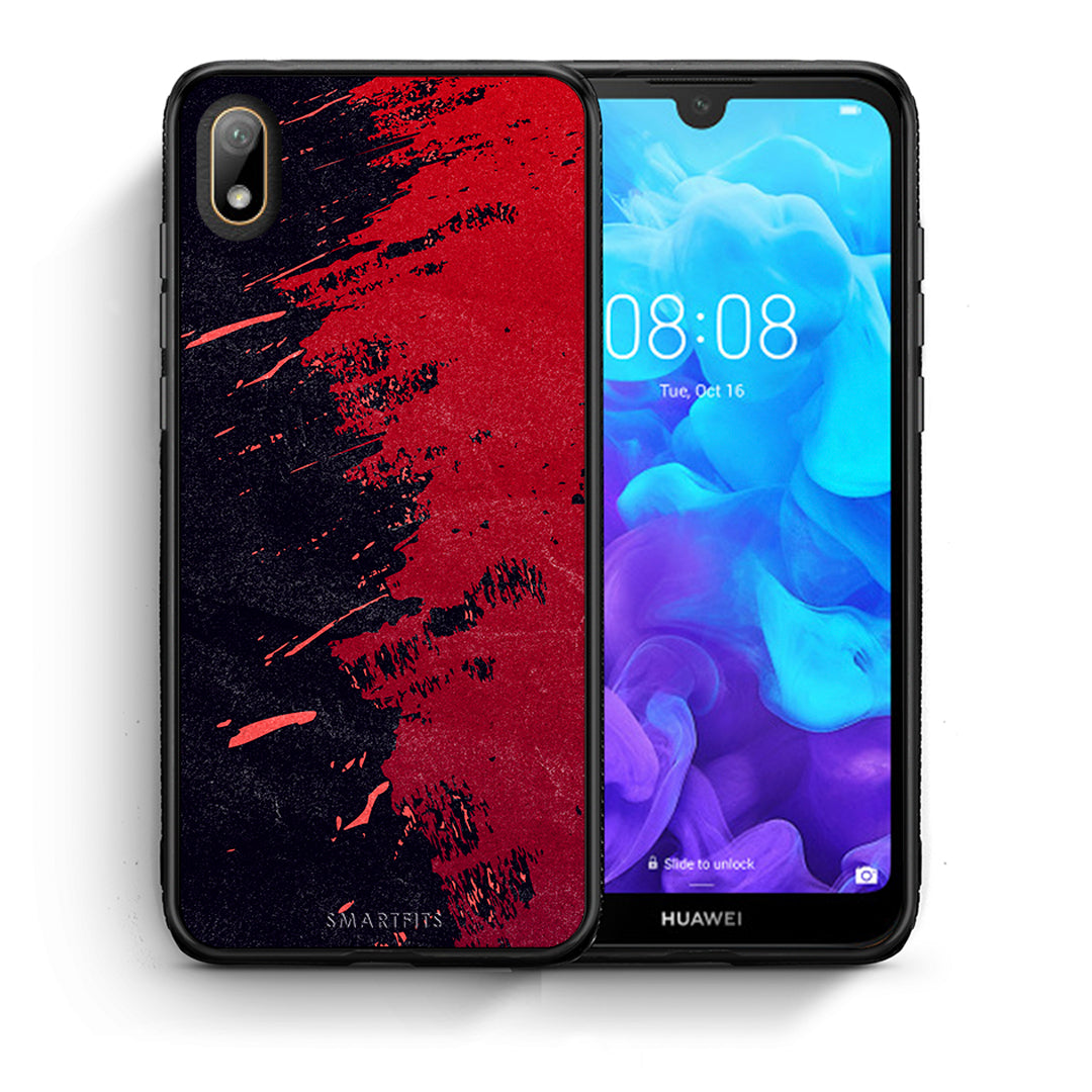 Θήκη Αγίου Βαλεντίνου Huawei Y5 2019 Red Paint από τη Smartfits με σχέδιο στο πίσω μέρος και μαύρο περίβλημα | Huawei Y5 2019 Red Paint case with colorful back and black bezels