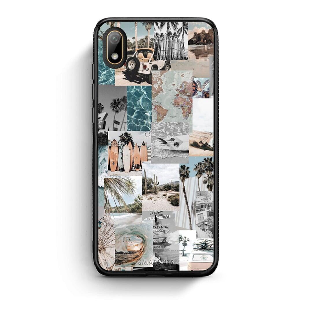 Huawei Y5 2019 Retro Beach Life Θήκη από τη Smartfits με σχέδιο στο πίσω μέρος και μαύρο περίβλημα | Smartphone case with colorful back and black bezels by Smartfits