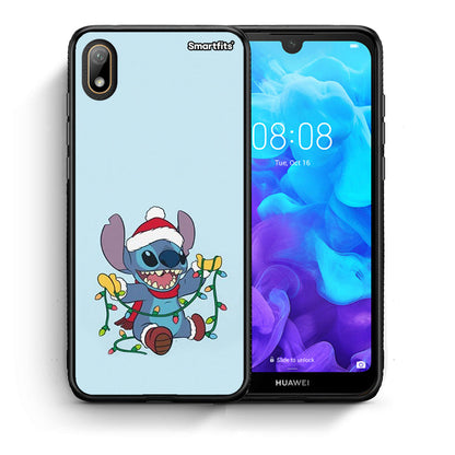 Θήκη Huawei Y5 2019 Santa Stich από τη Smartfits με σχέδιο στο πίσω μέρος και μαύρο περίβλημα | Huawei Y5 2019 Santa Stich case with colorful back and black bezels