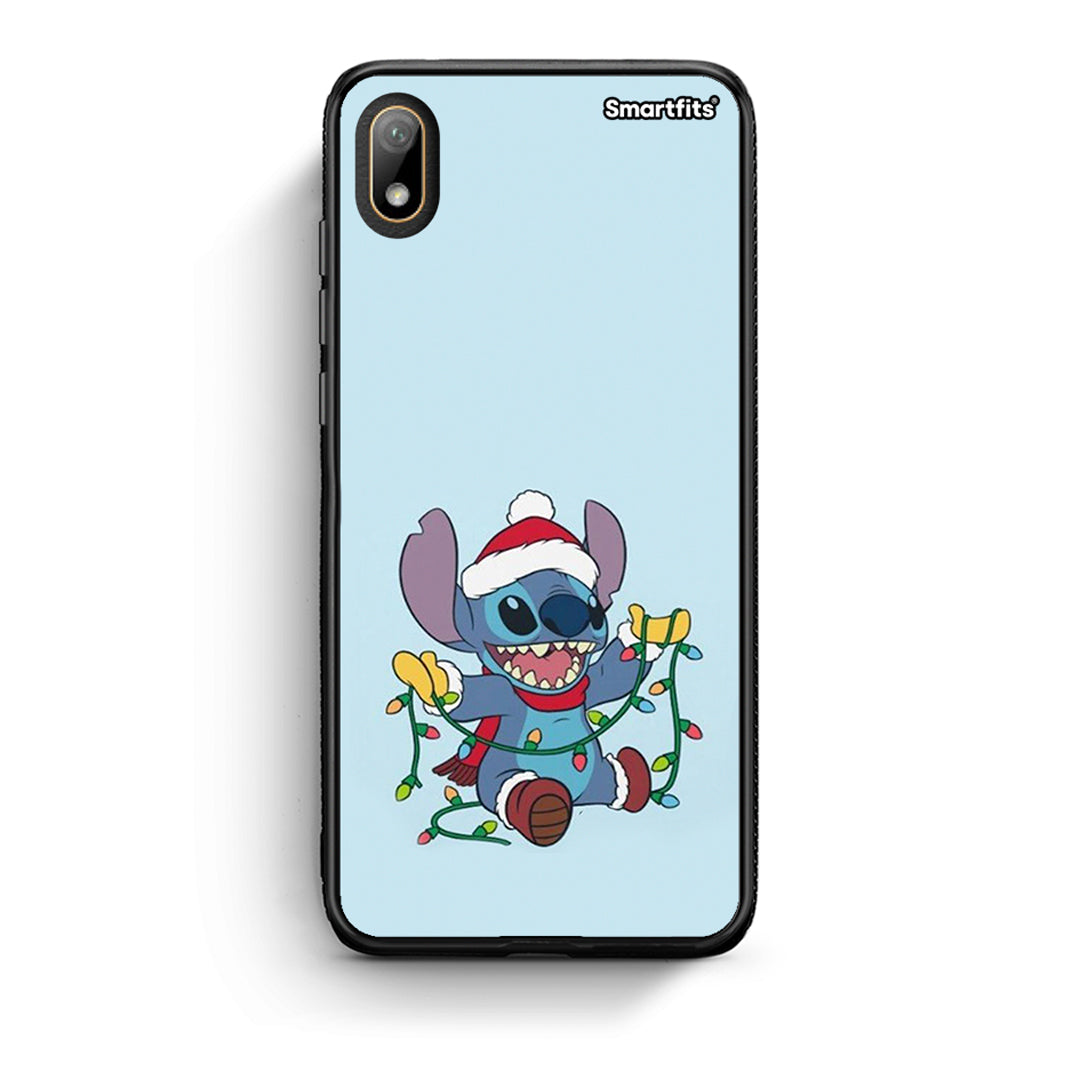 Huawei Y5 2019 Santa Stich θήκη από τη Smartfits με σχέδιο στο πίσω μέρος και μαύρο περίβλημα | Smartphone case with colorful back and black bezels by Smartfits