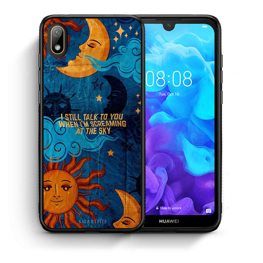 Θήκη Huawei Y5 2019 Screaming Sky από τη Smartfits με σχέδιο στο πίσω μέρος και μαύρο περίβλημα | Huawei Y5 2019 Screaming Sky case with colorful back and black bezels