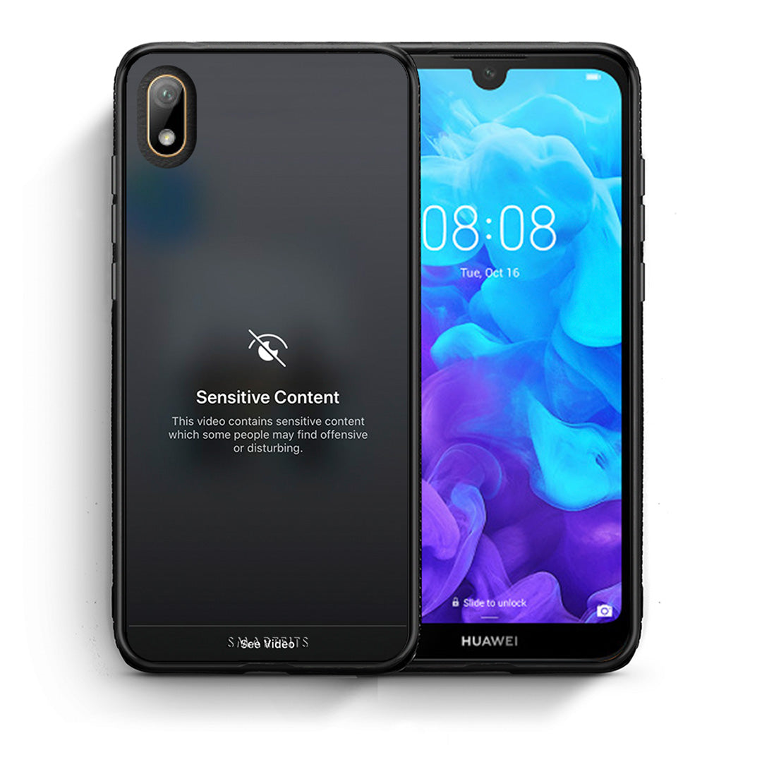 Θήκη Huawei Y5 2019 Sensitive Content από τη Smartfits με σχέδιο στο πίσω μέρος και μαύρο περίβλημα | Huawei Y5 2019 Sensitive Content case with colorful back and black bezels