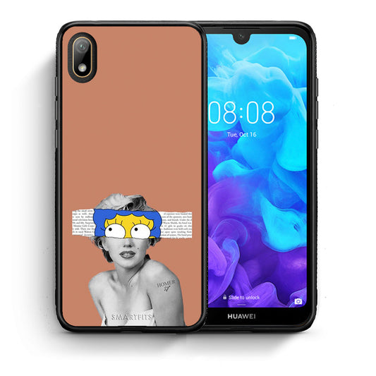 Θήκη Huawei Y5 2019 Sim Merilyn από τη Smartfits με σχέδιο στο πίσω μέρος και μαύρο περίβλημα | Huawei Y5 2019 Sim Merilyn case with colorful back and black bezels