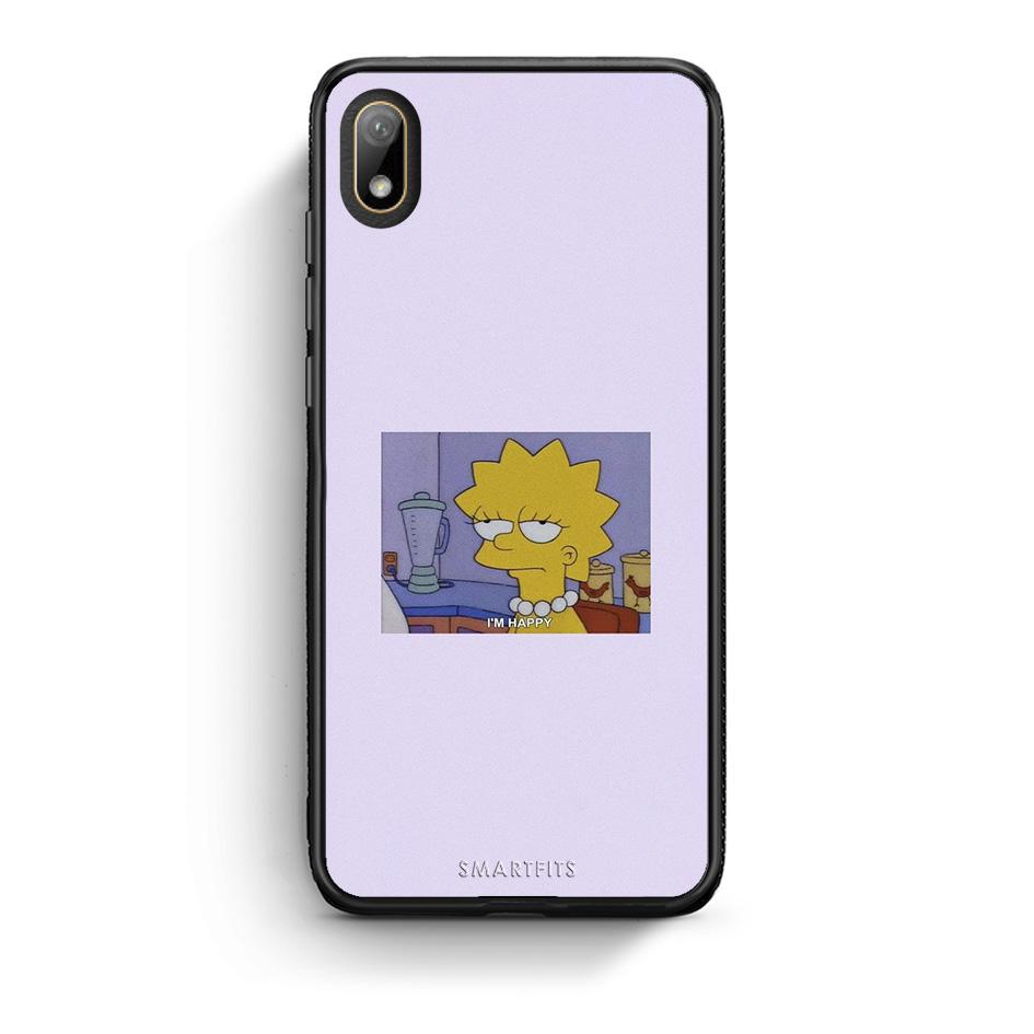 Huawei Y5 2019 So Happy θήκη από τη Smartfits με σχέδιο στο πίσω μέρος και μαύρο περίβλημα | Smartphone case with colorful back and black bezels by Smartfits
