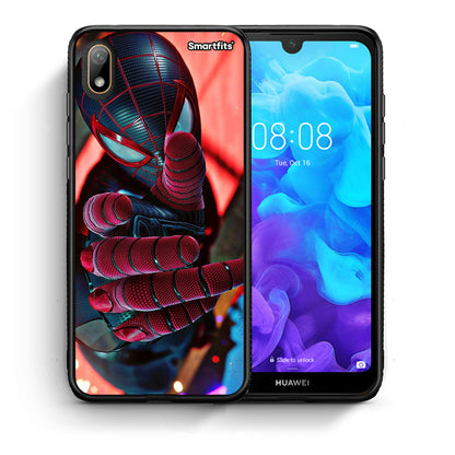 Θήκη Huawei Y5 2019 Spider Hand από τη Smartfits με σχέδιο στο πίσω μέρος και μαύρο περίβλημα | Huawei Y5 2019 Spider Hand case with colorful back and black bezels