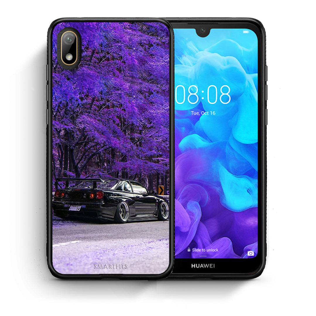 Θήκη Αγίου Βαλεντίνου Huawei Y5 2019 Super Car από τη Smartfits με σχέδιο στο πίσω μέρος και μαύρο περίβλημα | Huawei Y5 2019 Super Car case with colorful back and black bezels