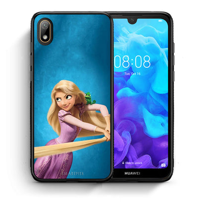 Θήκη Αγίου Βαλεντίνου Huawei Y5 2019 Tangled 2 από τη Smartfits με σχέδιο στο πίσω μέρος και μαύρο περίβλημα | Huawei Y5 2019 Tangled 2 case with colorful back and black bezels