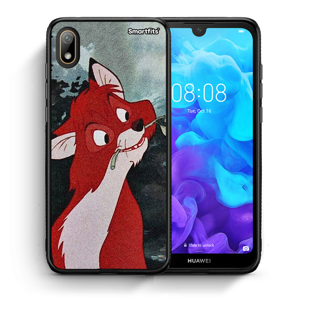 Θήκη Huawei Y5 2019 Tod And Vixey Love 1 από τη Smartfits με σχέδιο στο πίσω μέρος και μαύρο περίβλημα | Huawei Y5 2019 Tod And Vixey Love 1 case with colorful back and black bezels
