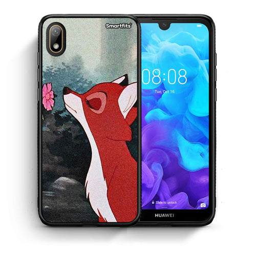 Θήκη Huawei Y5 2019 Tod And Vixey Love 2 από τη Smartfits με σχέδιο στο πίσω μέρος και μαύρο περίβλημα | Huawei Y5 2019 Tod And Vixey Love 2 case with colorful back and black bezels
