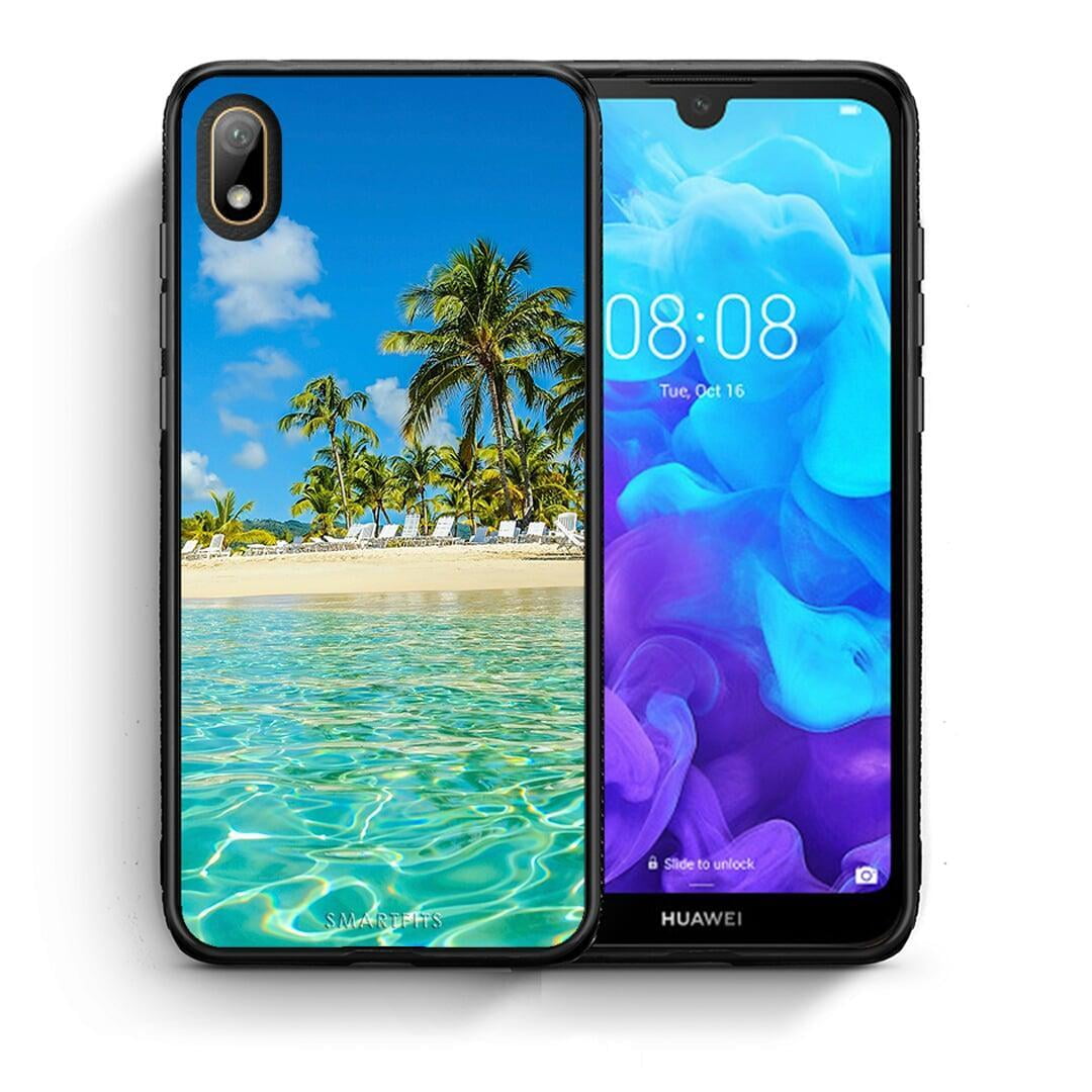 Θήκη Huawei Y5 2019 Tropical Vibes από τη Smartfits με σχέδιο στο πίσω μέρος και μαύρο περίβλημα | Huawei Y5 2019 Tropical Vibes case with colorful back and black bezels
