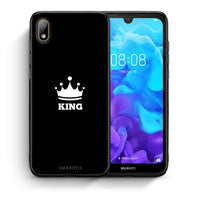 Thumbnail for Θήκη Huawei Y5 2019 King Valentine από τη Smartfits με σχέδιο στο πίσω μέρος και μαύρο περίβλημα | Huawei Y5 2019 King Valentine case with colorful back and black bezels