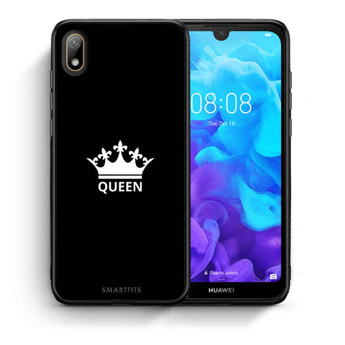 Θήκη Huawei Y5 2019 Queen Valentine από τη Smartfits με σχέδιο στο πίσω μέρος και μαύρο περίβλημα | Huawei Y5 2019 Queen Valentine case with colorful back and black bezels
