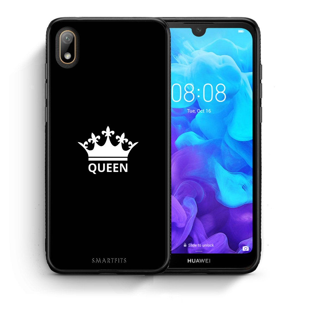 Θήκη Huawei Y5 2019 Queen Valentine από τη Smartfits με σχέδιο στο πίσω μέρος και μαύρο περίβλημα | Huawei Y5 2019 Queen Valentine case with colorful back and black bezels