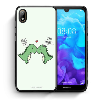 Θήκη Huawei Y5 2019 Rex Valentine από τη Smartfits με σχέδιο στο πίσω μέρος και μαύρο περίβλημα | Huawei Y5 2019 Rex Valentine case with colorful back and black bezels