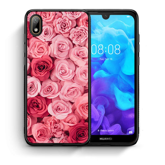 Θήκη Huawei Y5 2019 RoseGarden Valentine από τη Smartfits με σχέδιο στο πίσω μέρος και μαύρο περίβλημα | Huawei Y5 2019 RoseGarden Valentine case with colorful back and black bezels