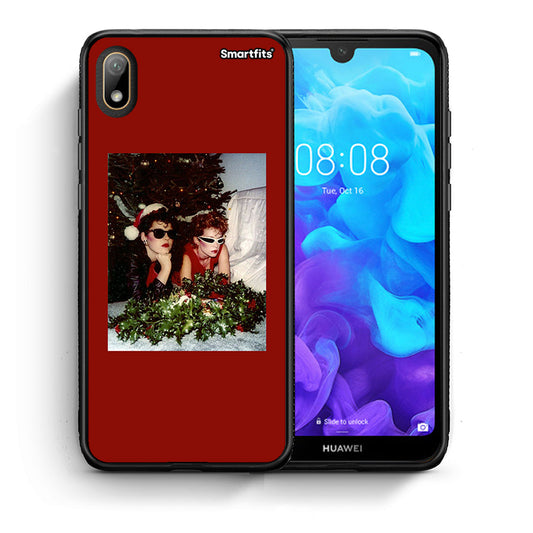 Θήκη Huawei Y5 2019 Waiting For Xmas από τη Smartfits με σχέδιο στο πίσω μέρος και μαύρο περίβλημα | Huawei Y5 2019 Waiting For Xmas case with colorful back and black bezels