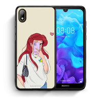Thumbnail for Θήκη Huawei Y5 2019 Walking Mermaid από τη Smartfits με σχέδιο στο πίσω μέρος και μαύρο περίβλημα | Huawei Y5 2019 Walking Mermaid case with colorful back and black bezels