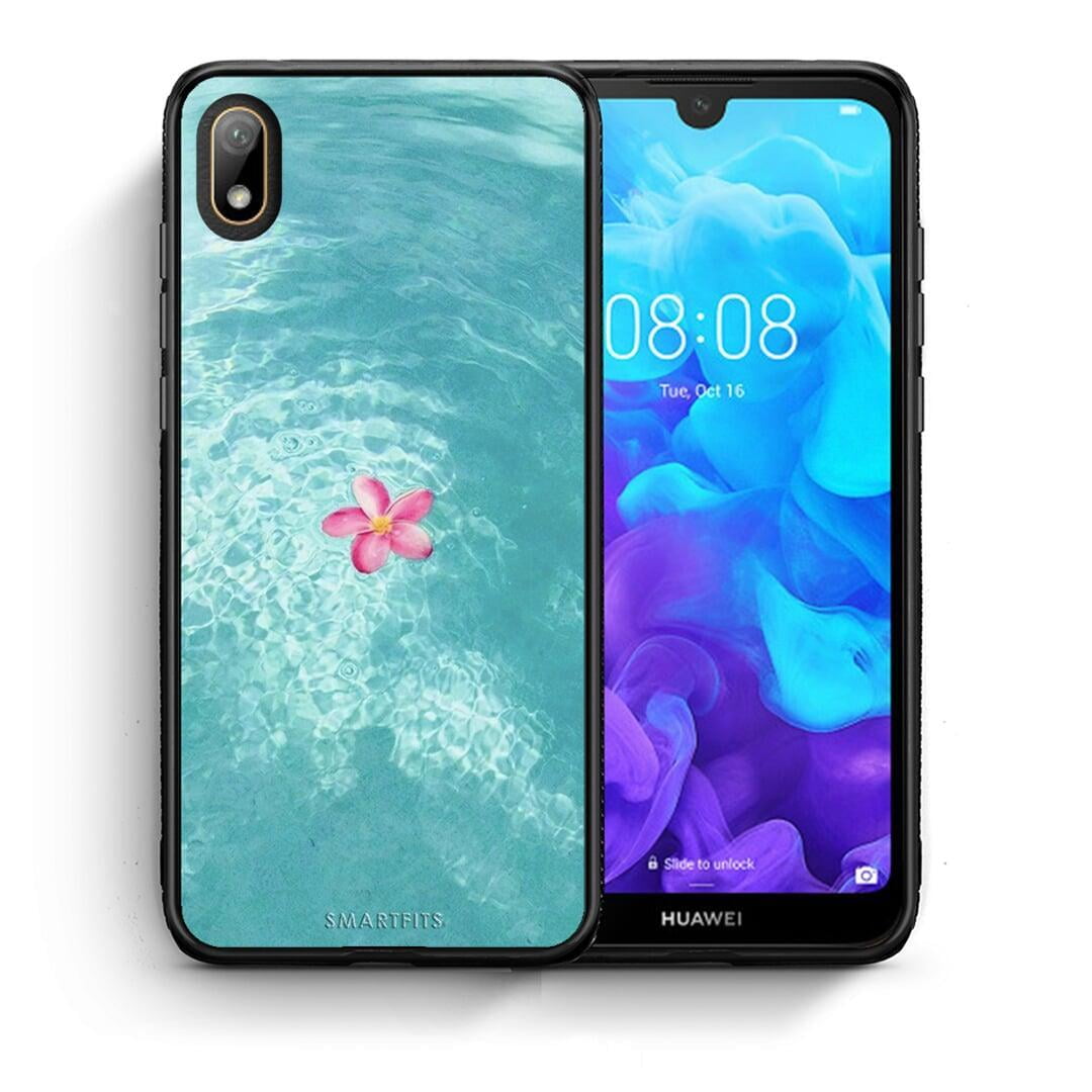 Θήκη Huawei Y5 2019 Water Flower από τη Smartfits με σχέδιο στο πίσω μέρος και μαύρο περίβλημα | Huawei Y5 2019 Water Flower case with colorful back and black bezels