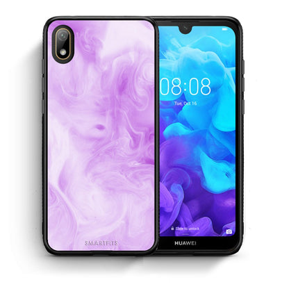 Θήκη Huawei Y5 2019 Lavender Watercolor από τη Smartfits με σχέδιο στο πίσω μέρος και μαύρο περίβλημα | Huawei Y5 2019 Lavender Watercolor case with colorful back and black bezels