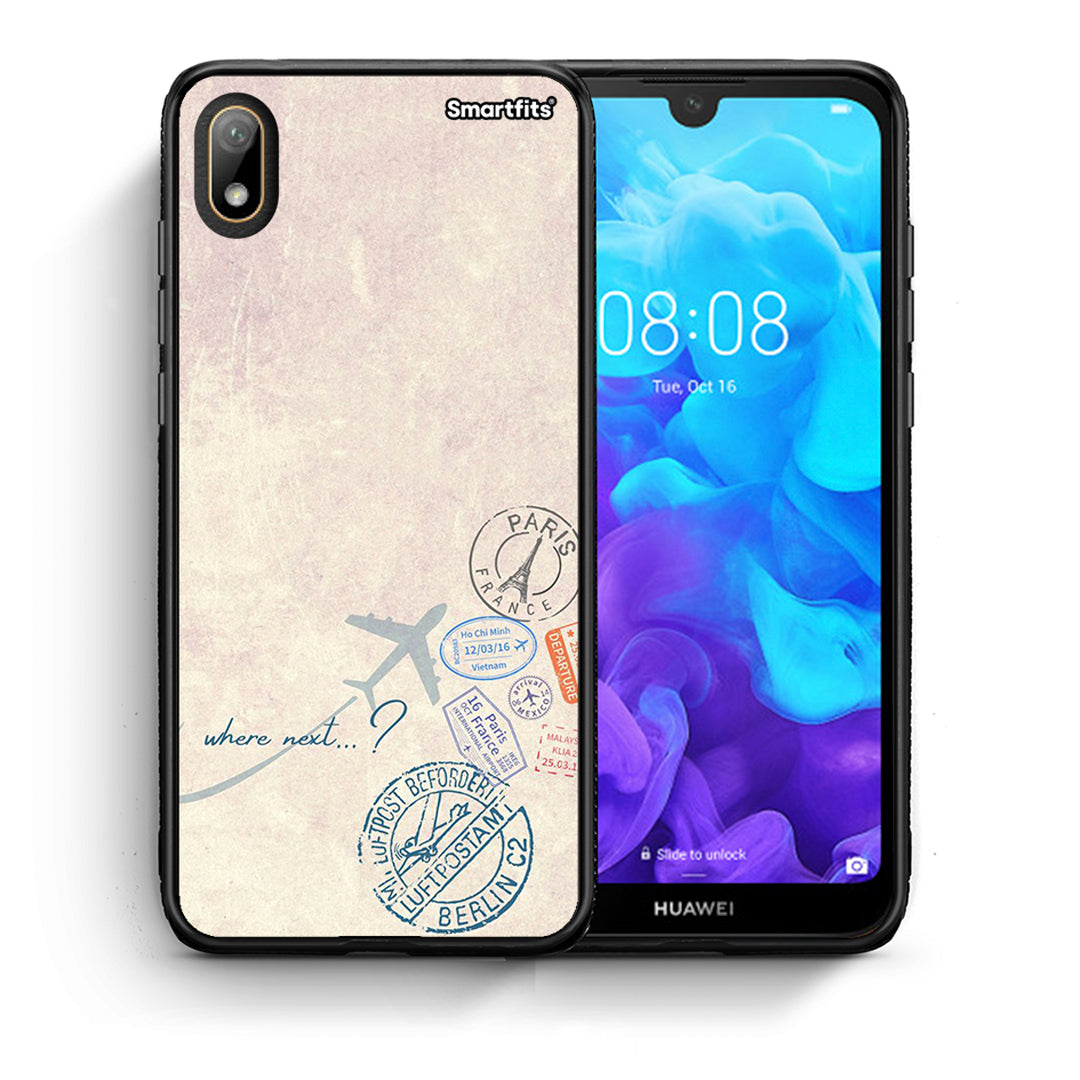 Θήκη Huawei Y5 2019 Where Next από τη Smartfits με σχέδιο στο πίσω μέρος και μαύρο περίβλημα | Huawei Y5 2019 Where Next case with colorful back and black bezels