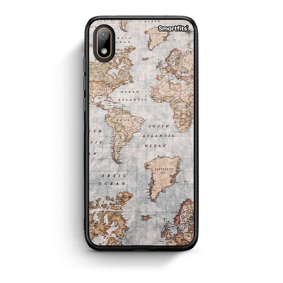 Huawei Y5 2019 World Map Θήκη από τη Smartfits με σχέδιο στο πίσω μέρος και μαύρο περίβλημα | Smartphone case with colorful back and black bezels by Smartfits