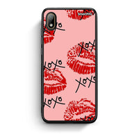 Thumbnail for Huawei Y5 2019 XOXO Lips θήκη από τη Smartfits με σχέδιο στο πίσω μέρος και μαύρο περίβλημα | Smartphone case with colorful back and black bezels by Smartfits