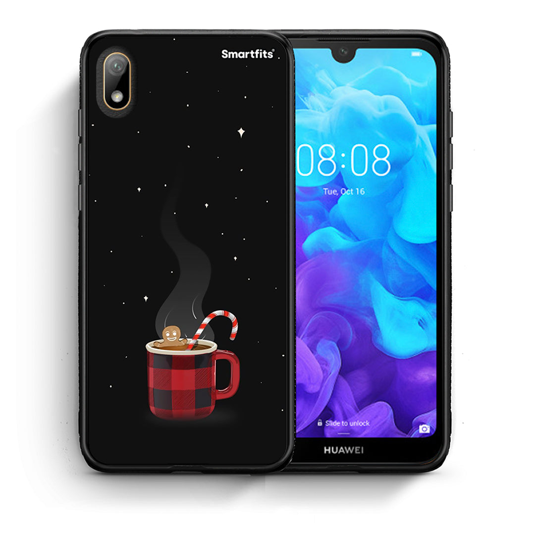 Θήκη Huawei Y5 2019 Xmas Bathing από τη Smartfits με σχέδιο στο πίσω μέρος και μαύρο περίβλημα | Huawei Y5 2019 Xmas Bathing case with colorful back and black bezels