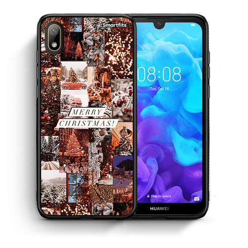 Θήκη Huawei Y5 2019 Xmas Collage από τη Smartfits με σχέδιο στο πίσω μέρος και μαύρο περίβλημα | Huawei Y5 2019 Xmas Collage case with colorful back and black bezels