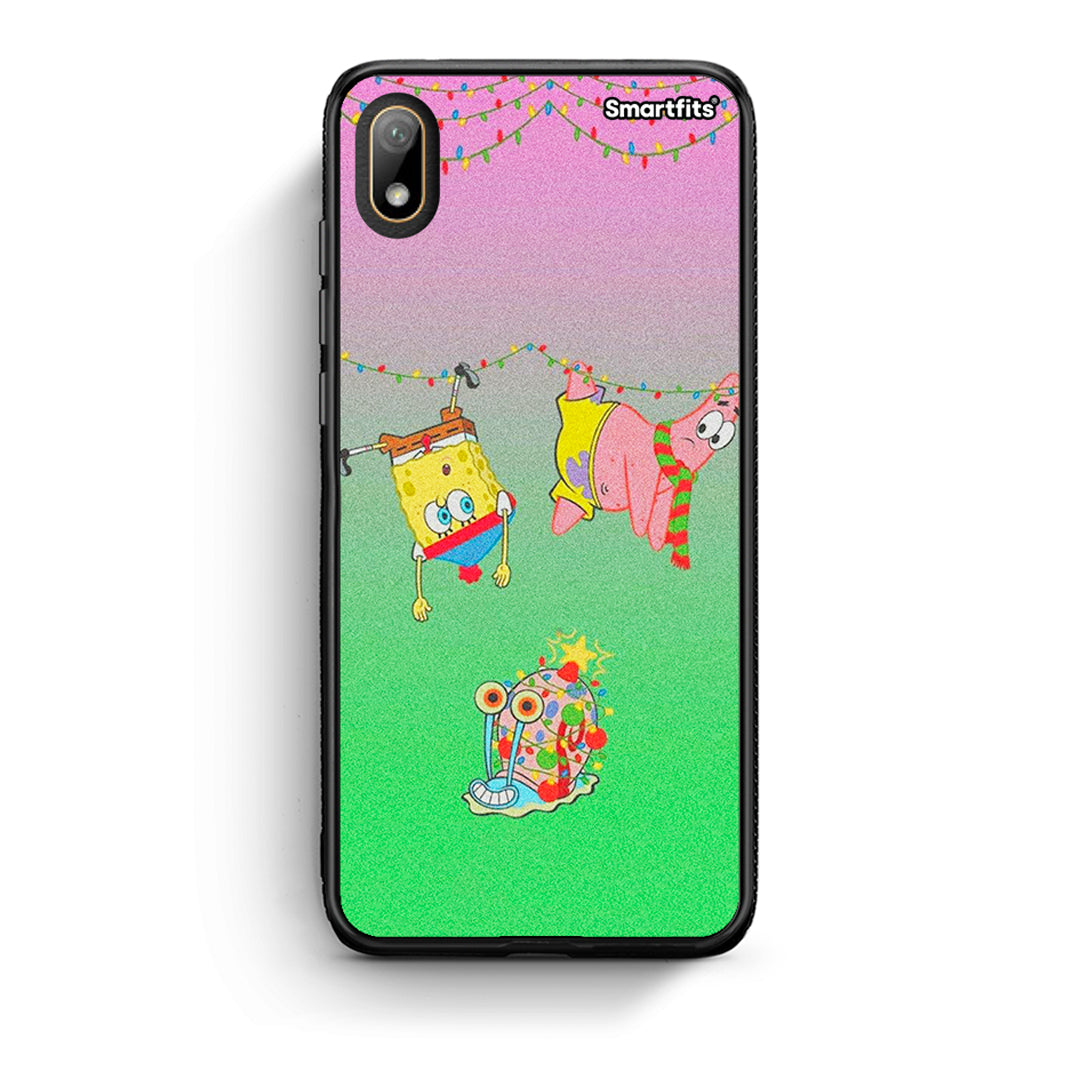 Huawei Y5 2019 Xmas Lights θήκη από τη Smartfits με σχέδιο στο πίσω μέρος και μαύρο περίβλημα | Smartphone case with colorful back and black bezels by Smartfits