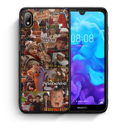 Θήκη Huawei Y5 2019 Xmas Wishes από τη Smartfits με σχέδιο στο πίσω μέρος και μαύρο περίβλημα | Huawei Y5 2019 Xmas Wishes case with colorful back and black bezels