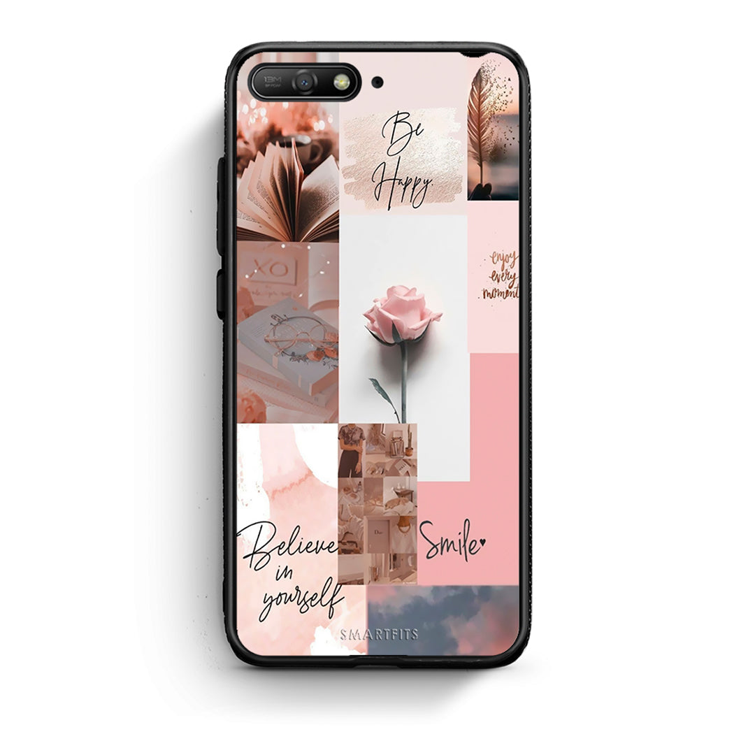 Huawei Y6 2018 Aesthetic Collage θήκη από τη Smartfits με σχέδιο στο πίσω μέρος και μαύρο περίβλημα | Smartphone case with colorful back and black bezels by Smartfits