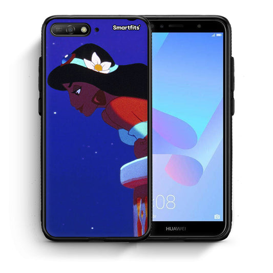 Θήκη Huawei Y6 2018 Alladin And Jasmine Love 2 από τη Smartfits με σχέδιο στο πίσω μέρος και μαύρο περίβλημα | Huawei Y6 2018 Alladin And Jasmine Love 2 case with colorful back and black bezels