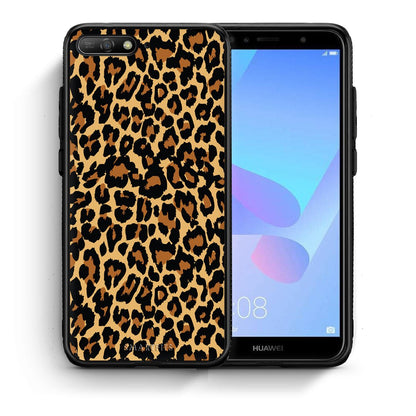 Θήκη Huawei Y6 2018 Leopard Animal από τη Smartfits με σχέδιο στο πίσω μέρος και μαύρο περίβλημα | Huawei Y6 2018 Leopard Animal case with colorful back and black bezels