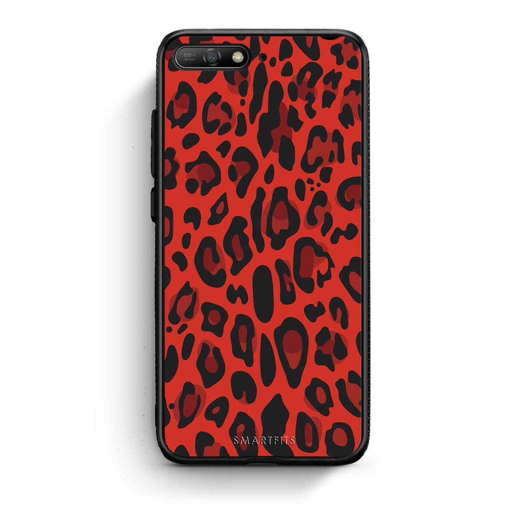 4 - Huawei Y6 2018 Red Leopard Animal case, cover, bumper