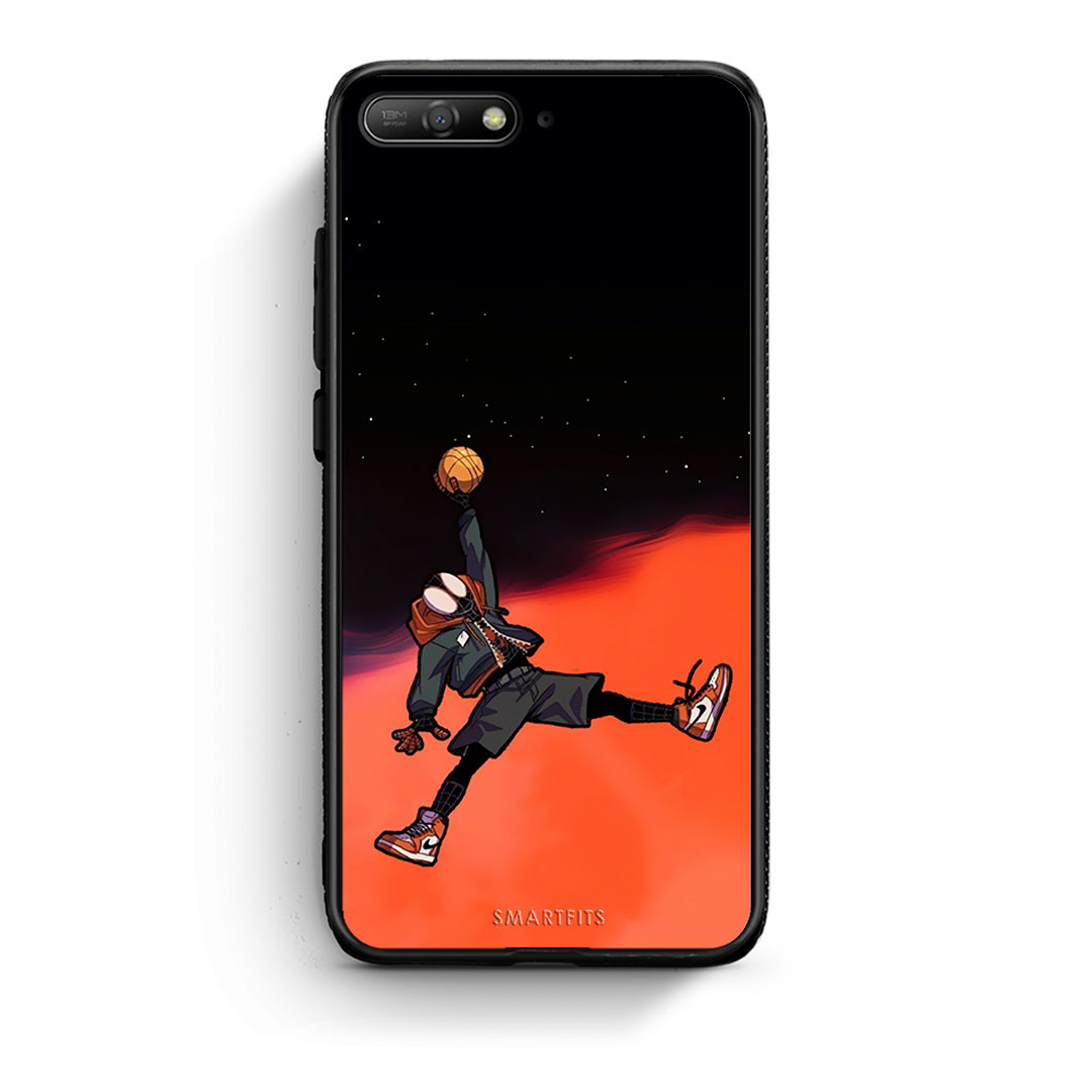 Huawei Y6 2018 Basketball Hero θήκη από τη Smartfits με σχέδιο στο πίσω μέρος και μαύρο περίβλημα | Smartphone case with colorful back and black bezels by Smartfits