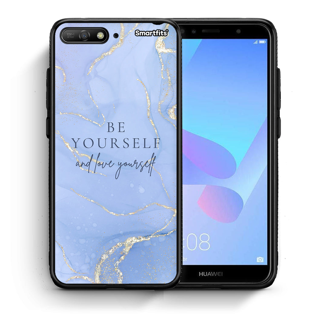 Θήκη Huawei Y6 2018 Be Yourself από τη Smartfits με σχέδιο στο πίσω μέρος και μαύρο περίβλημα | Huawei Y6 2018 Be Yourself case with colorful back and black bezels